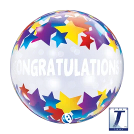 22" Bubble Congratulations Stars