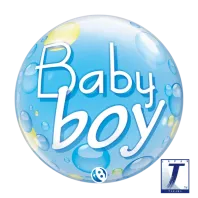 22" Bubble Αγόρι Γαλάζιο & κομφετί πουά