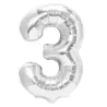 "3" Number 95cm Silver