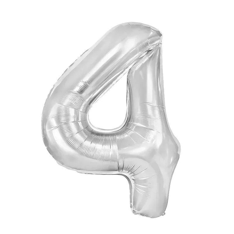 "4" Αριθμός 95cm Ασημί