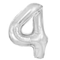 "4" Αριθμός 95cm Ασημί