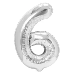 "6" Αριθμός 95cm Ασημί