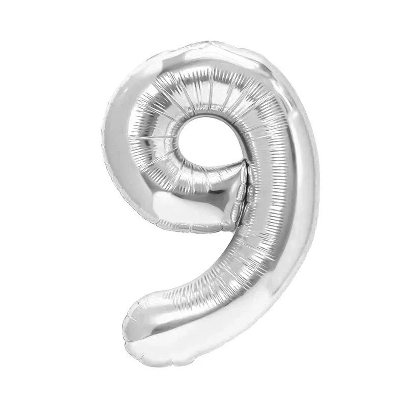 "9" Αριθμός 95cm Ασημί