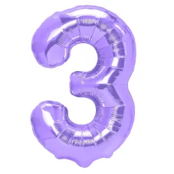 Ασυσκεύαστος "3" Αριθμός 95cm Λιλά