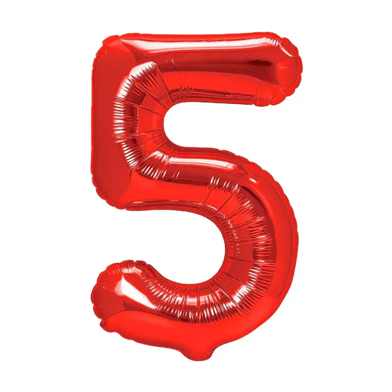 "5" Number 95cm Red