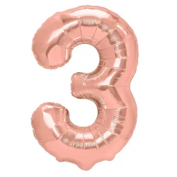 "3" Αριθμός 95cm Ροζ-Χρυσό