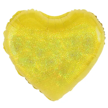 18" foil Holographic Gold heart